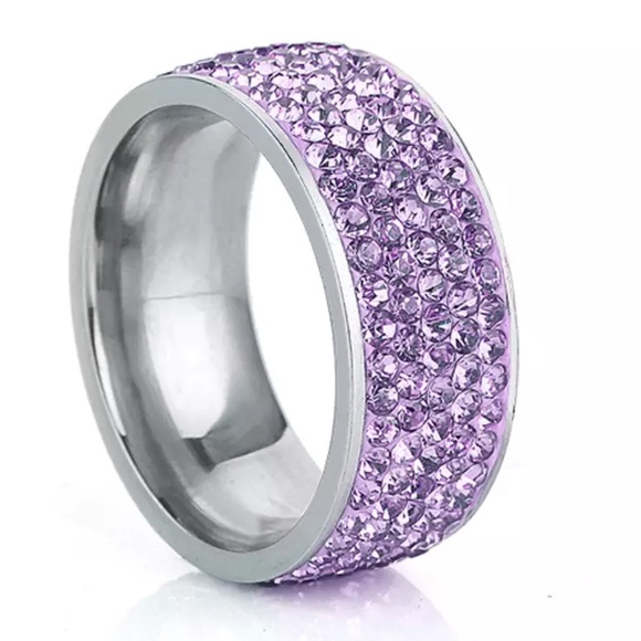 Stainless Steel Crystal Ring NW - Picture 1 of 1